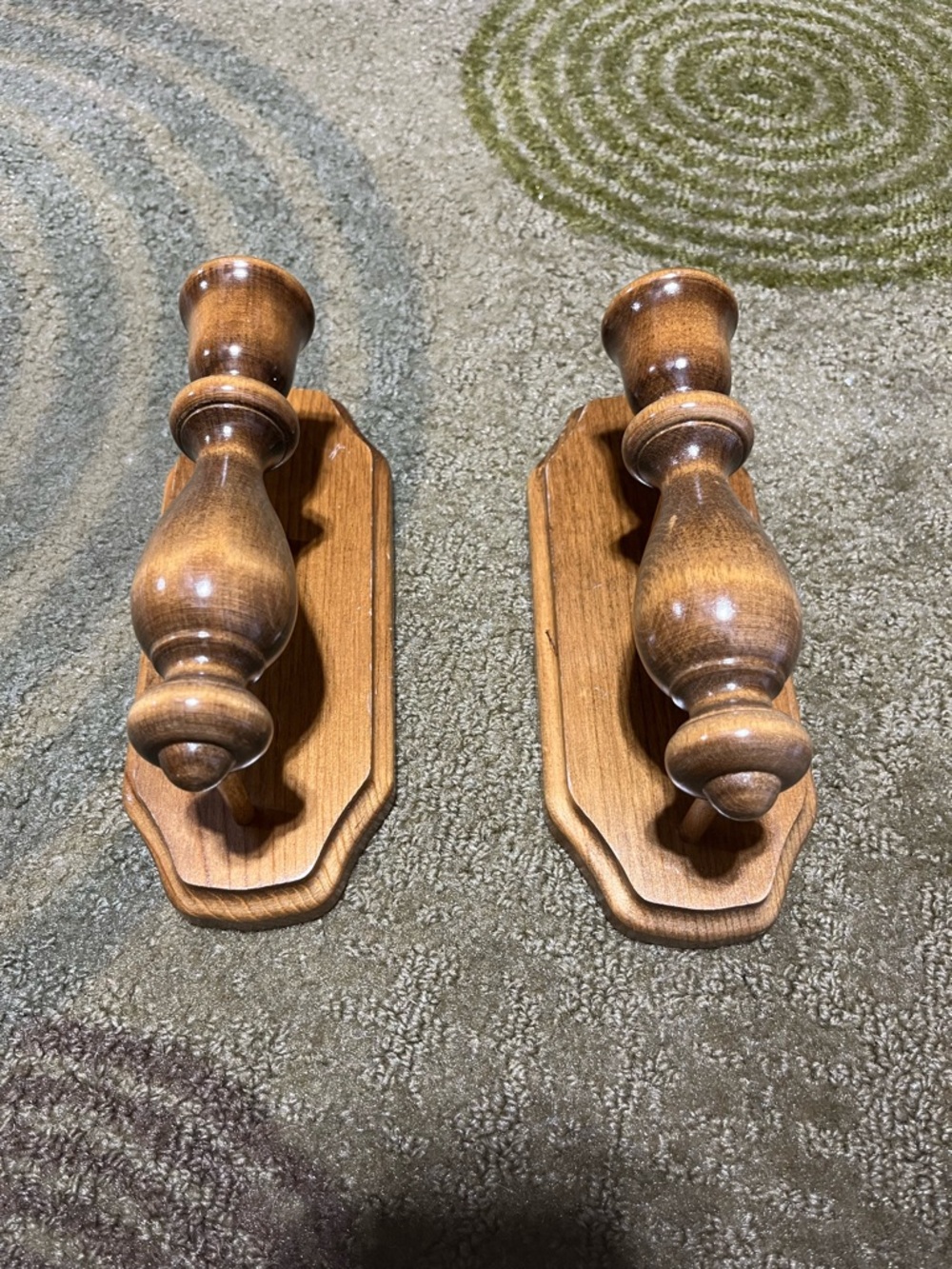 Pair of Wooden Wall Sconces - Warm Honey Brown